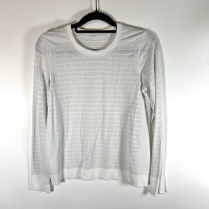 Lululemon Breeze By Long Sleeve Women's medium White‎ Silverescent Run yoga